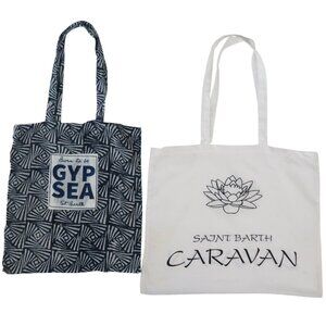 GYPSEA & CARAVAN St Barths reuusable tote bags Lot of 2